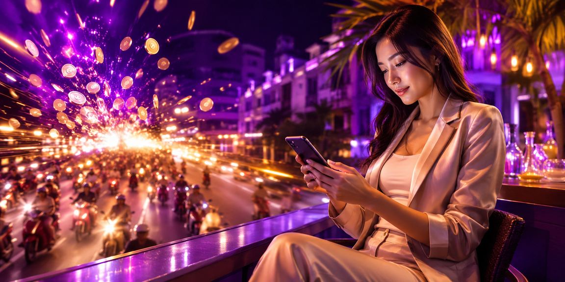 Quảng trường đèn neon casino trên di động tại Hà Nội